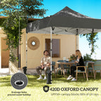 Outsunny 3 x 3 m Pop Up Gazebo with Sidewalls, UPF50+ Heavy Duty Garden Party Tent Marquee with Wheeled Carry Bag, Dark Grey