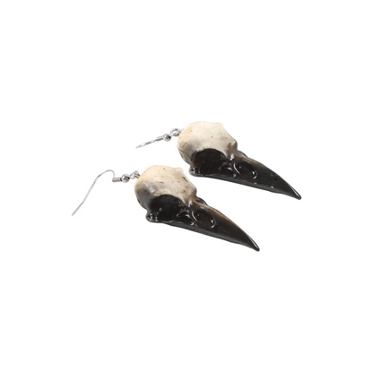 Resin Crow Skull Earrings