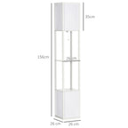 156cm Floor Lamp Shelving Unit - White