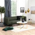 Alyssa Round Coffee Table with White Marble Effect Glass Top & Gold Legs