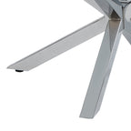 Harlow Round Coffee Table with Glass Top and Chrome Legs