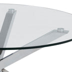 Harlow Round Coffee Table with Glass Top and Chrome Legs