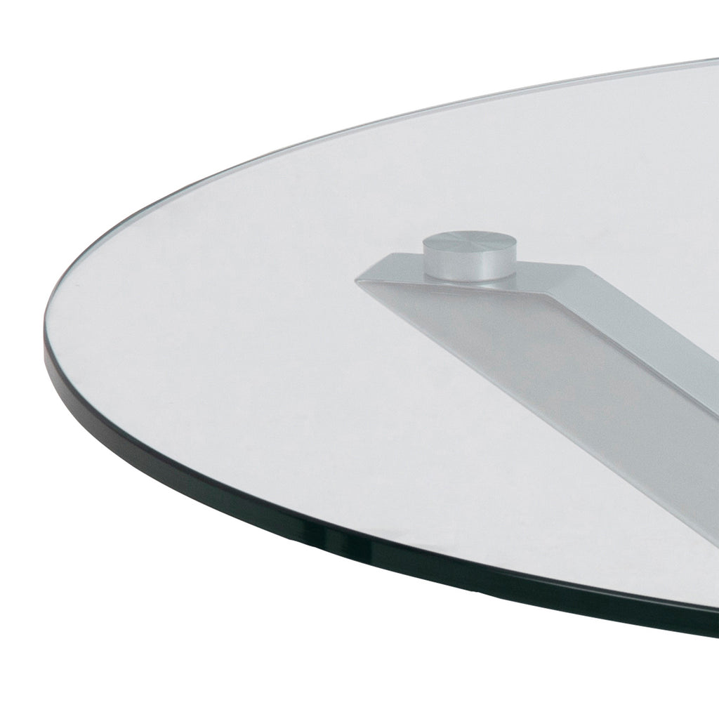 Harlow Round Coffee Table with Glass Top and Chrome Legs
