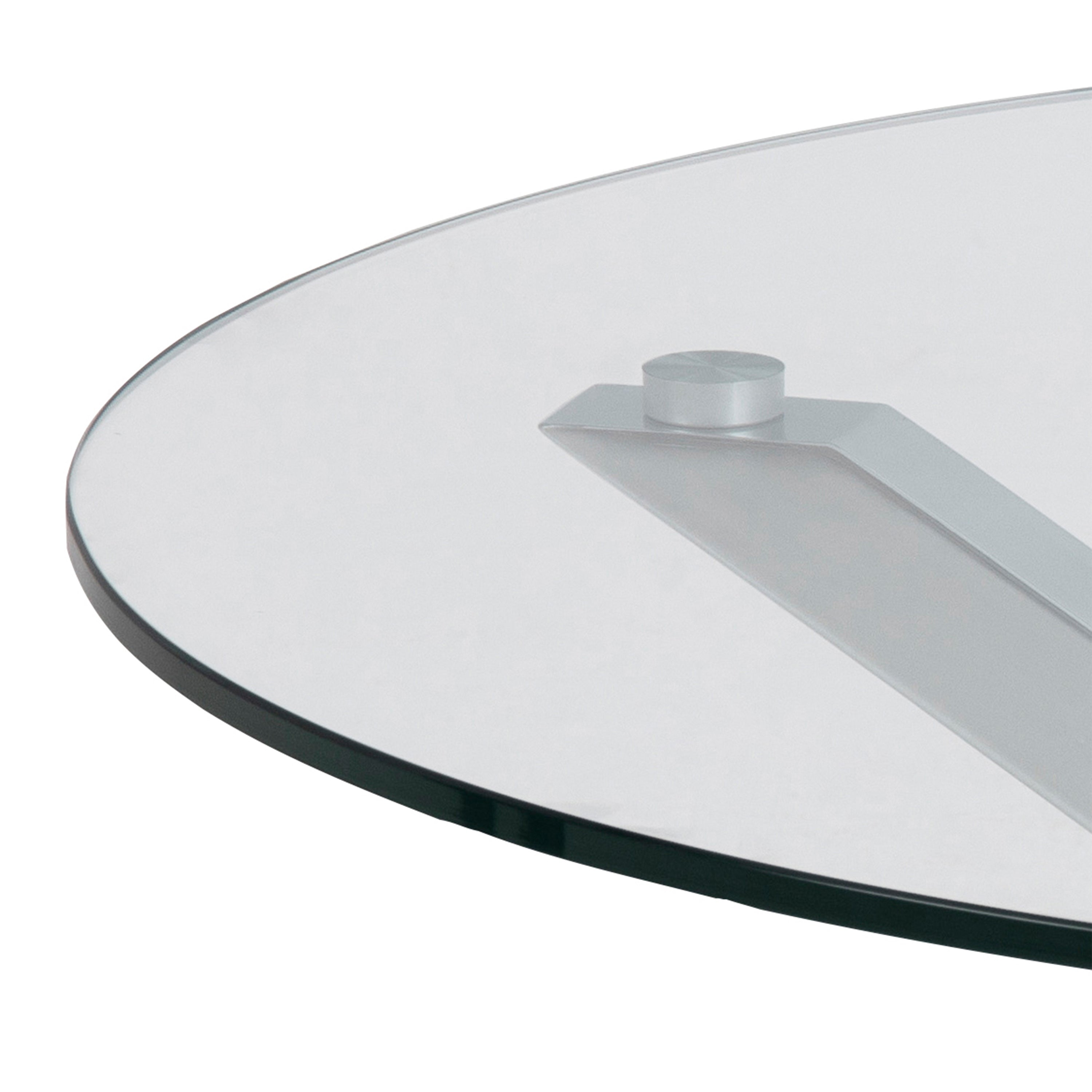 Harlow Round Coffee Table with Glass Top and Chrome Legs