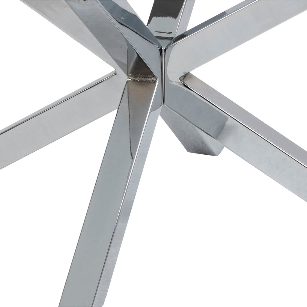 Harlow Round Coffee Table with Glass Top and Chrome Legs