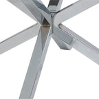 Harlow Round Coffee Table with Glass Top and Chrome Legs