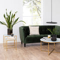 Alyssa Nest of Tables with White Crystal Clear Marble Glass Top & Gold Legs