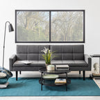 Bordeaux Round Coffee Table in Black with Smoked Glass Top
