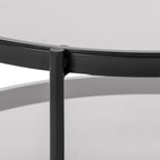 Bordeaux Round Coffee Table in Black with Smoked Glass Top