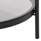 Bordeaux Round Coffee Table in Black with Smoked Glass Top