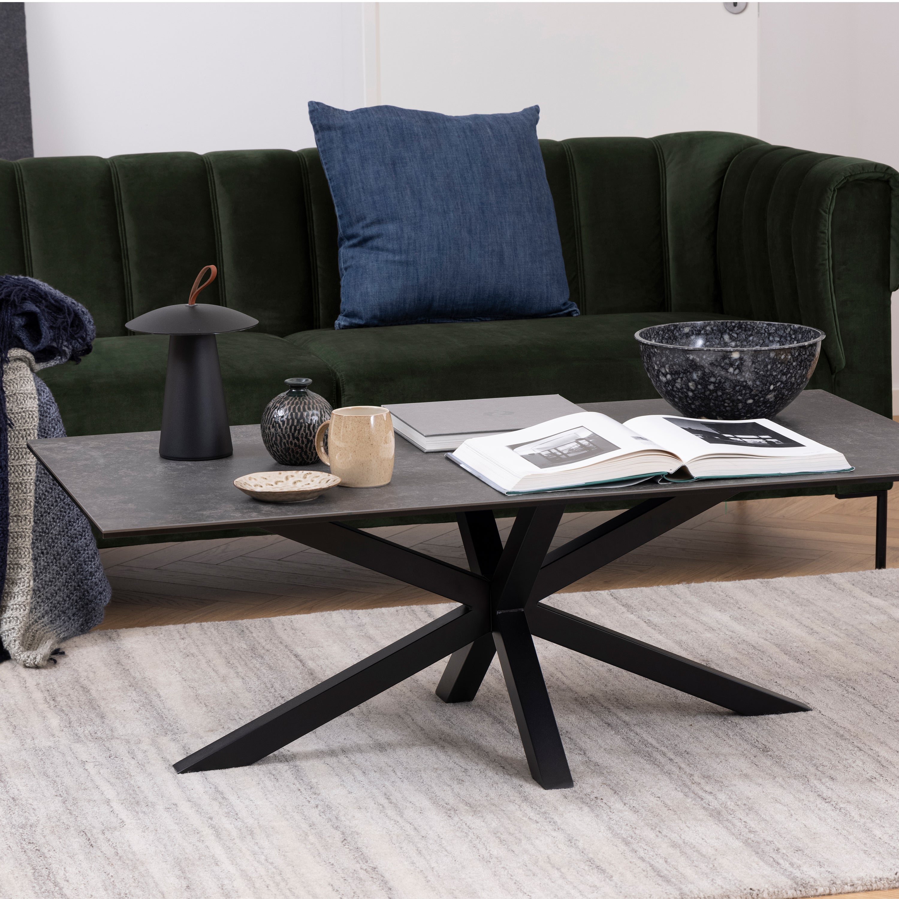 Harlow Ceramic Coffee Table in Black