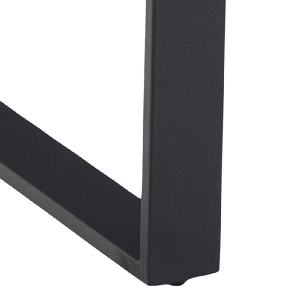 Amble Dining Table with Black Marble Melamine Top & Black Legs