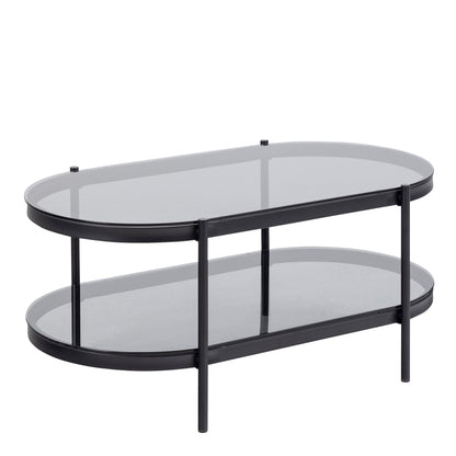 Bordeaux Oval Coffee Table with Smoked Glass Top