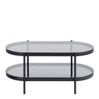 Bordeaux Oval Coffee Table with Smoked Glass Top