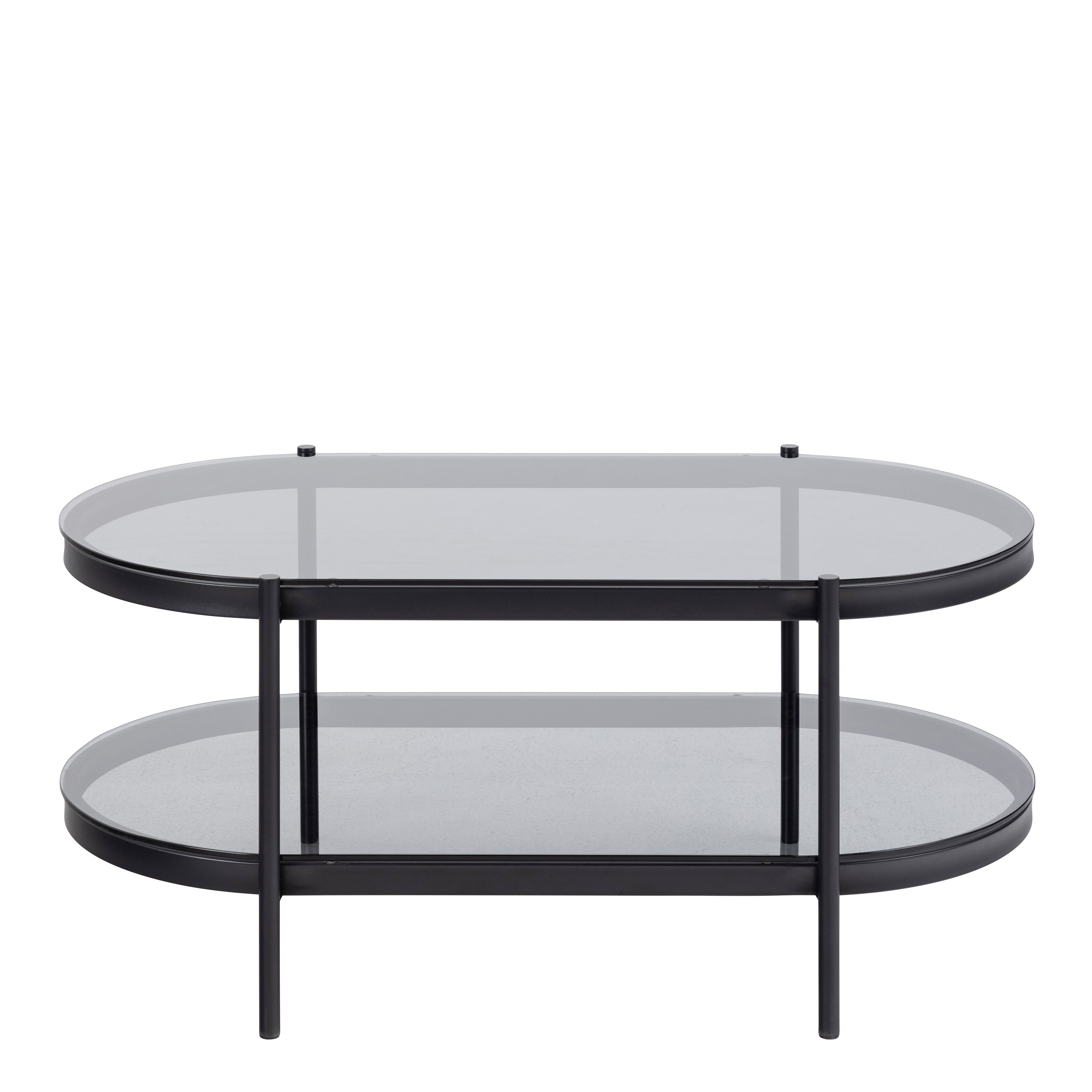 Bordeaux Oval Coffee Table with Smoked Glass Top