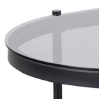 Bordeaux Oval Coffee Table with Smoked Glass Top