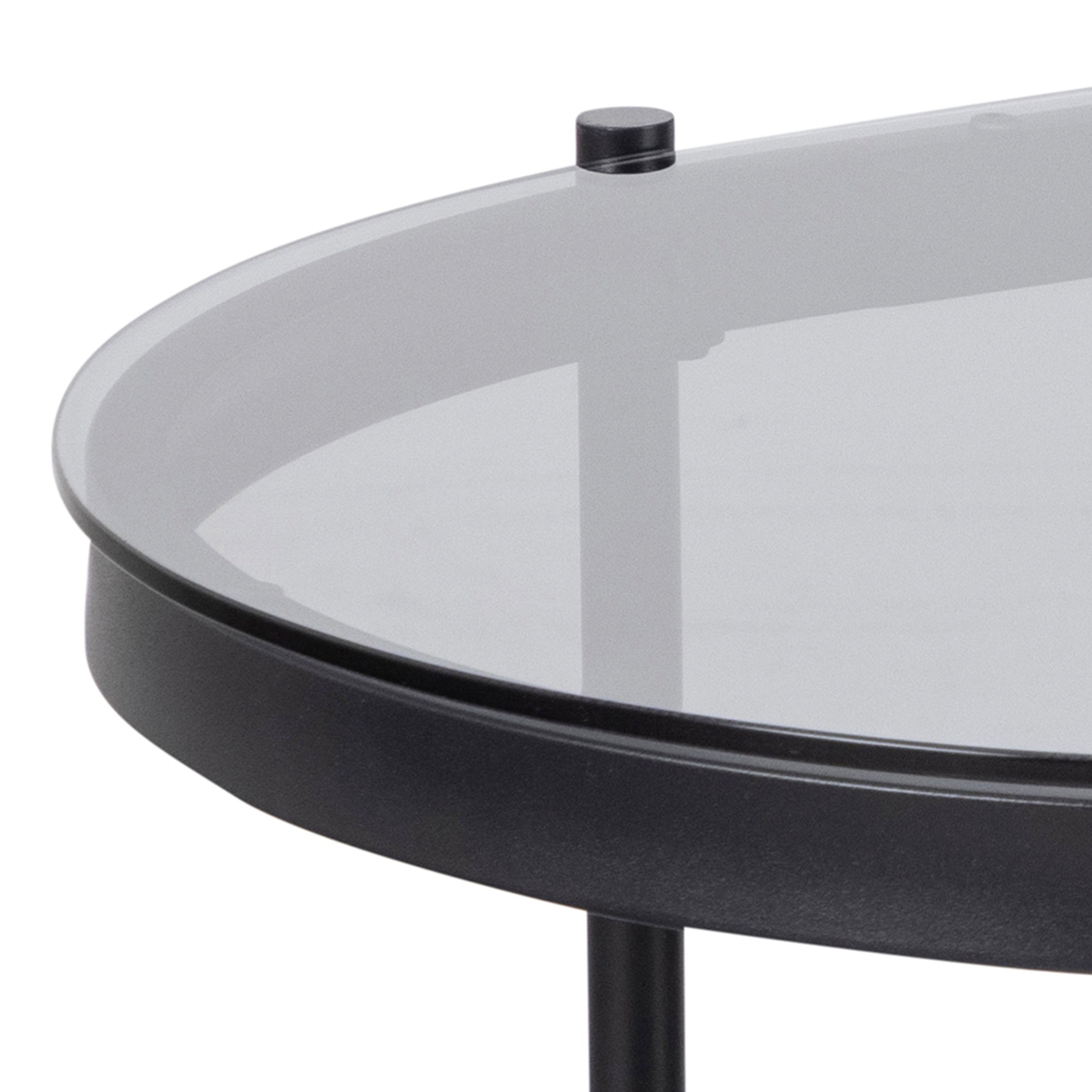Bordeaux Oval Coffee Table with Smoked Glass Top