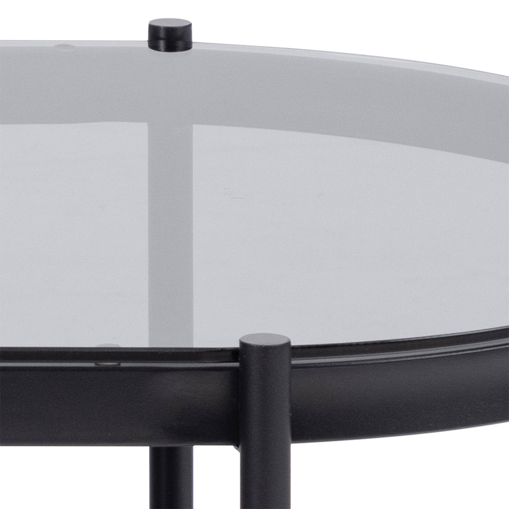 Bordeaux Oval Coffee Table with Smoked Glass Top
