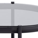 Bordeaux Oval Coffee Table with Smoked Glass Top