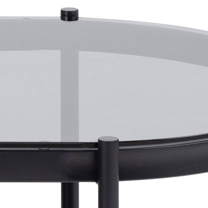 Bordeaux Oval Coffee Table with Smoked Glass Top