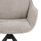 Angus Dining Table in Black 200x74cm Included 4 Carrie Swivel Dining Chairs in Sand
