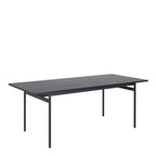 Angus Dining Table in Black 200x74cm Included 4 Carrie Swivel Dining Chairs in Sand