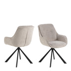 Angus Dining Table in Black 200x74cm Included 4 Carrie Swivel Dining Chairs in Sand