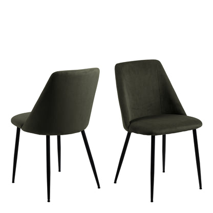 Iris Dining chair in Olive Green (Set of 4)