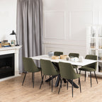 Iris Dining chair in Olive Green (Set of 4)