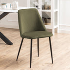 Valley Dining Table in Oak 120cm with 4 Iris Chairs in Olive Green