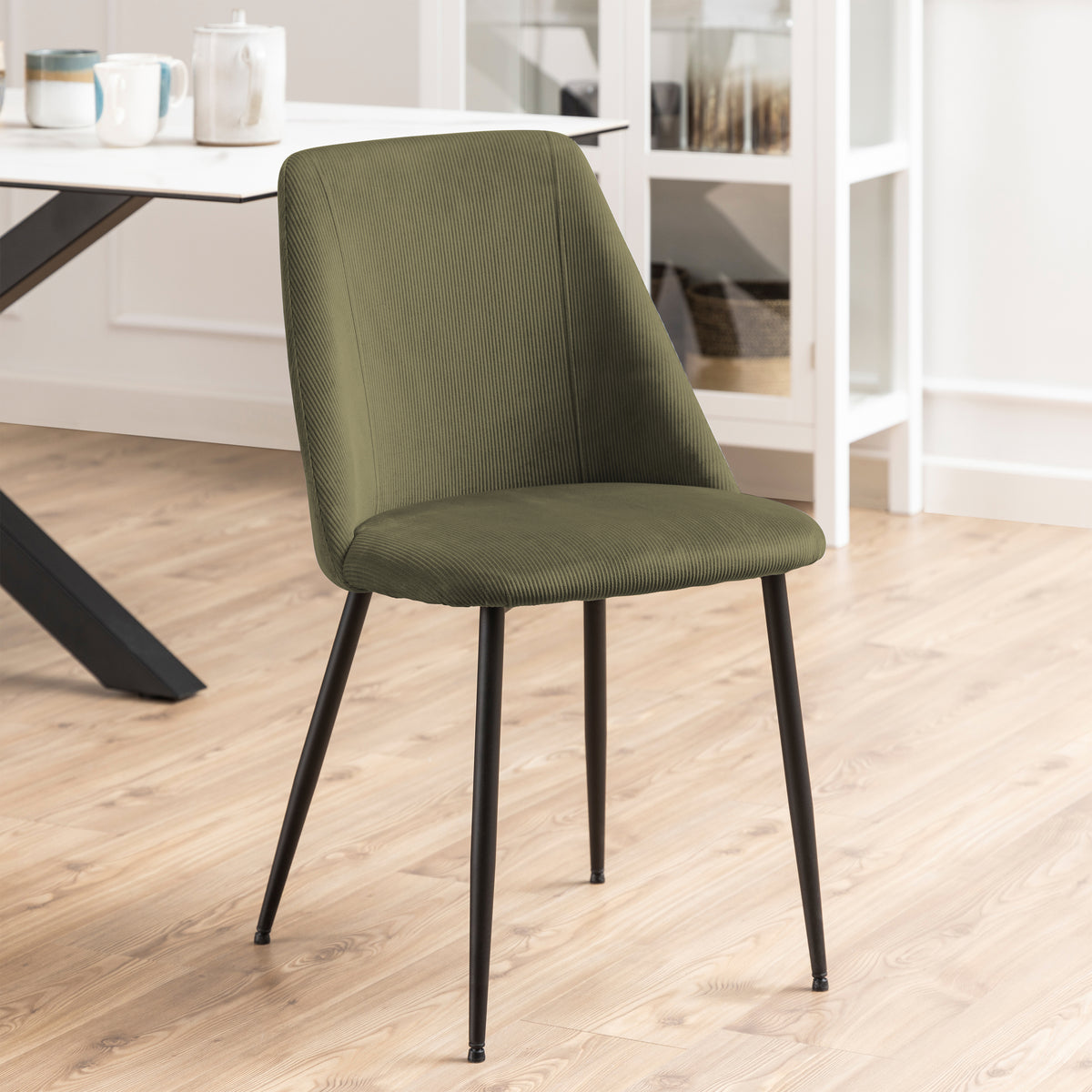 Iris Dining chair in Olive Green (Set of 4)