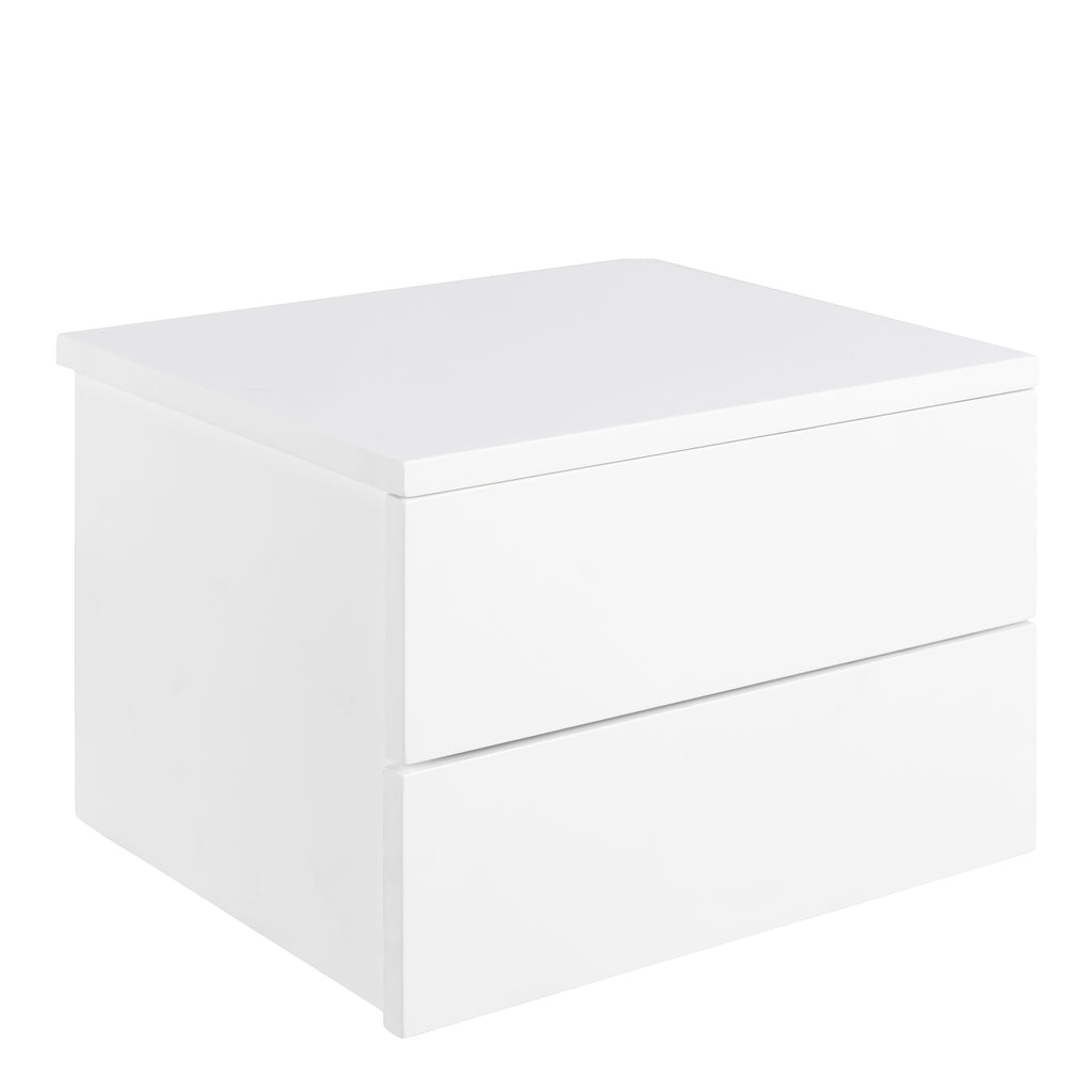Avon Bedside Table with 2 Drawers in White