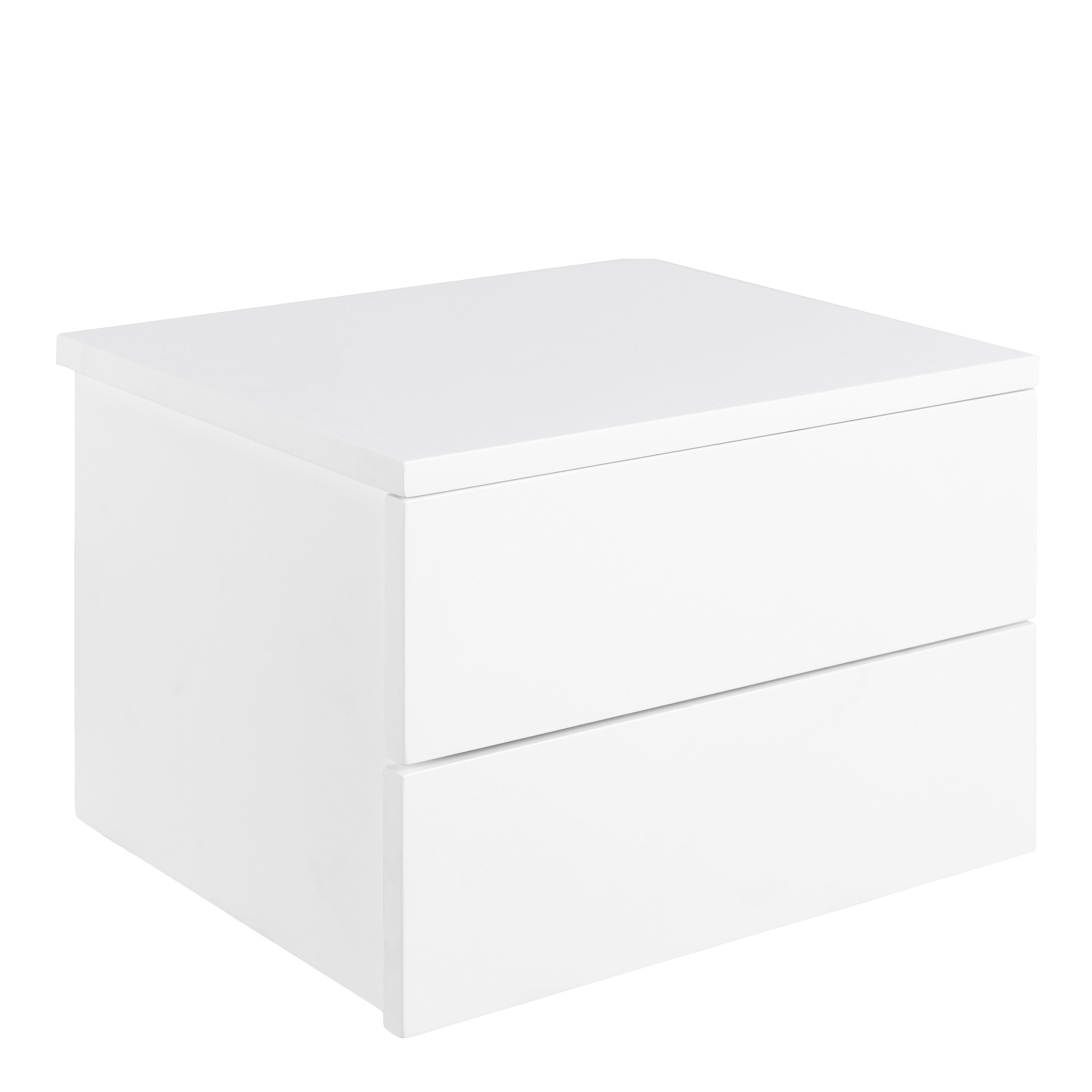 Avon Bedside Table with 2 Drawers in White