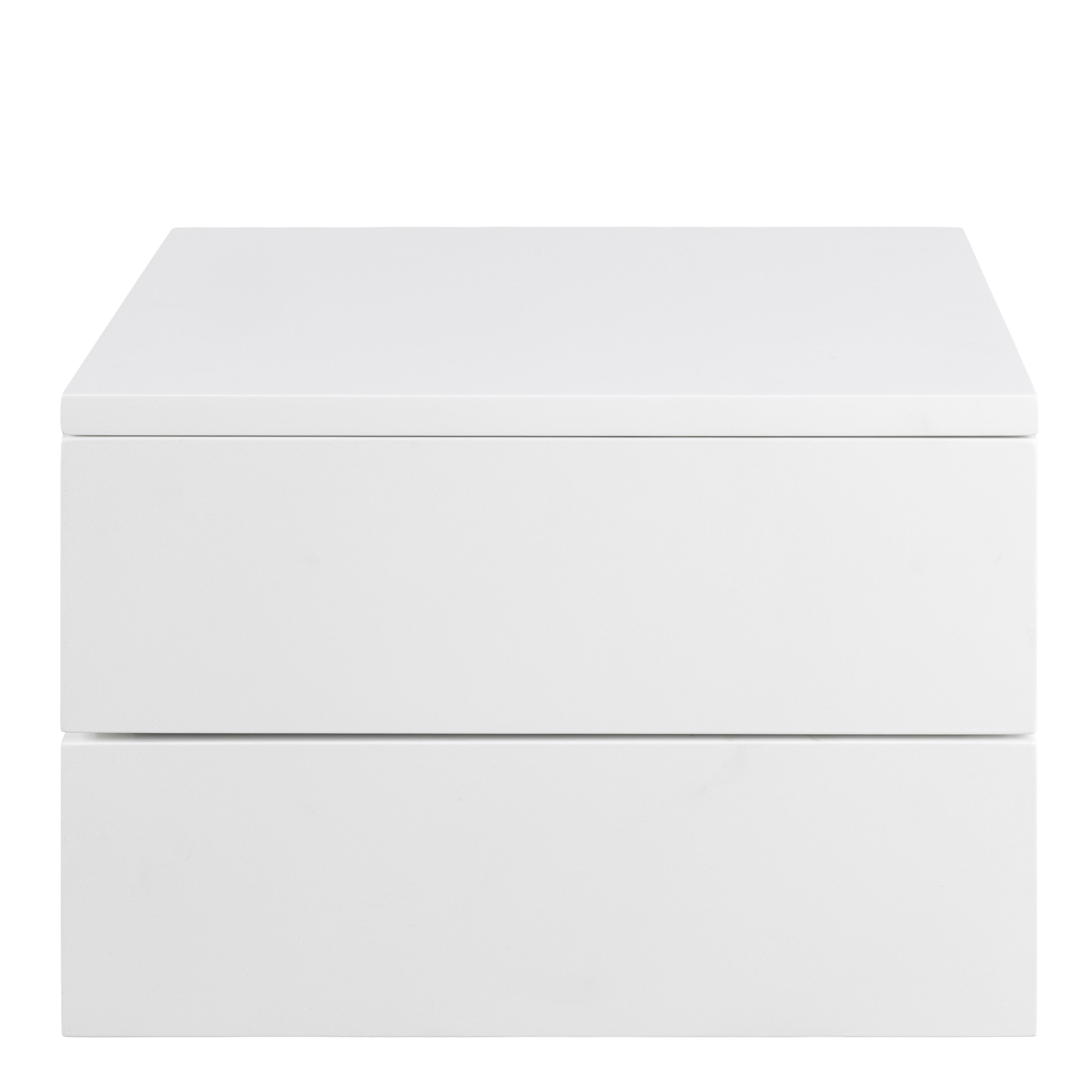 Avon Bedside Table with 2 Drawers in White