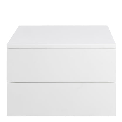 Avon Bedside Table with 2 Drawers in White