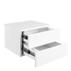Avon Bedside Table with 2 Drawers in White