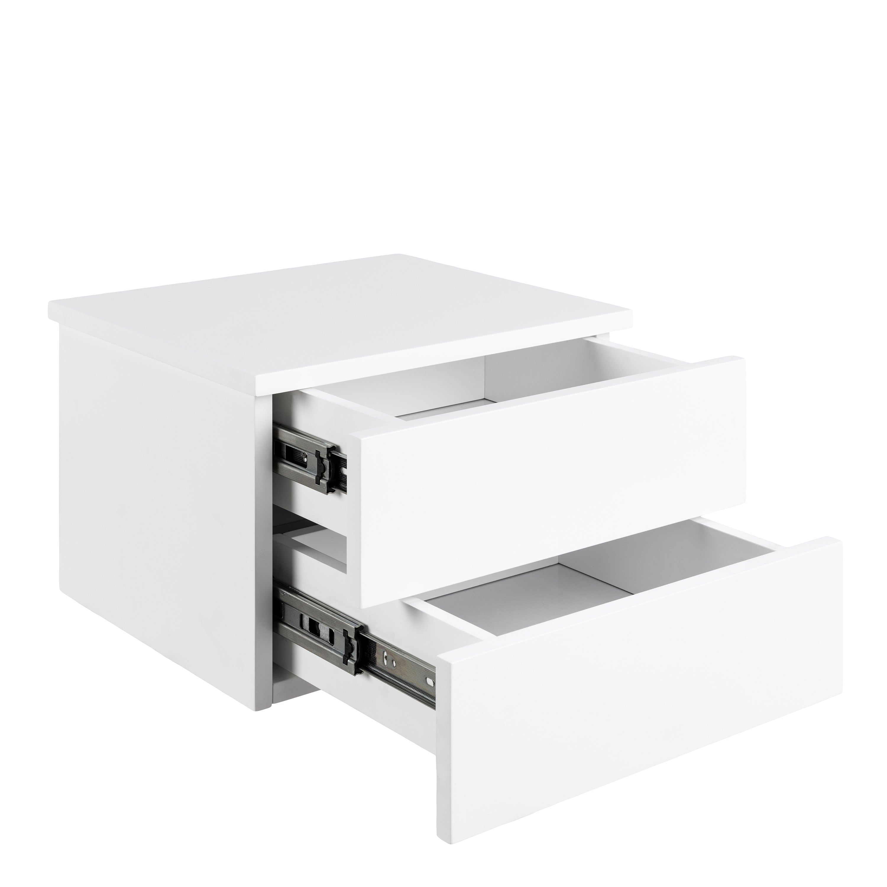 Avon Bedside Table with 2 Drawers in White