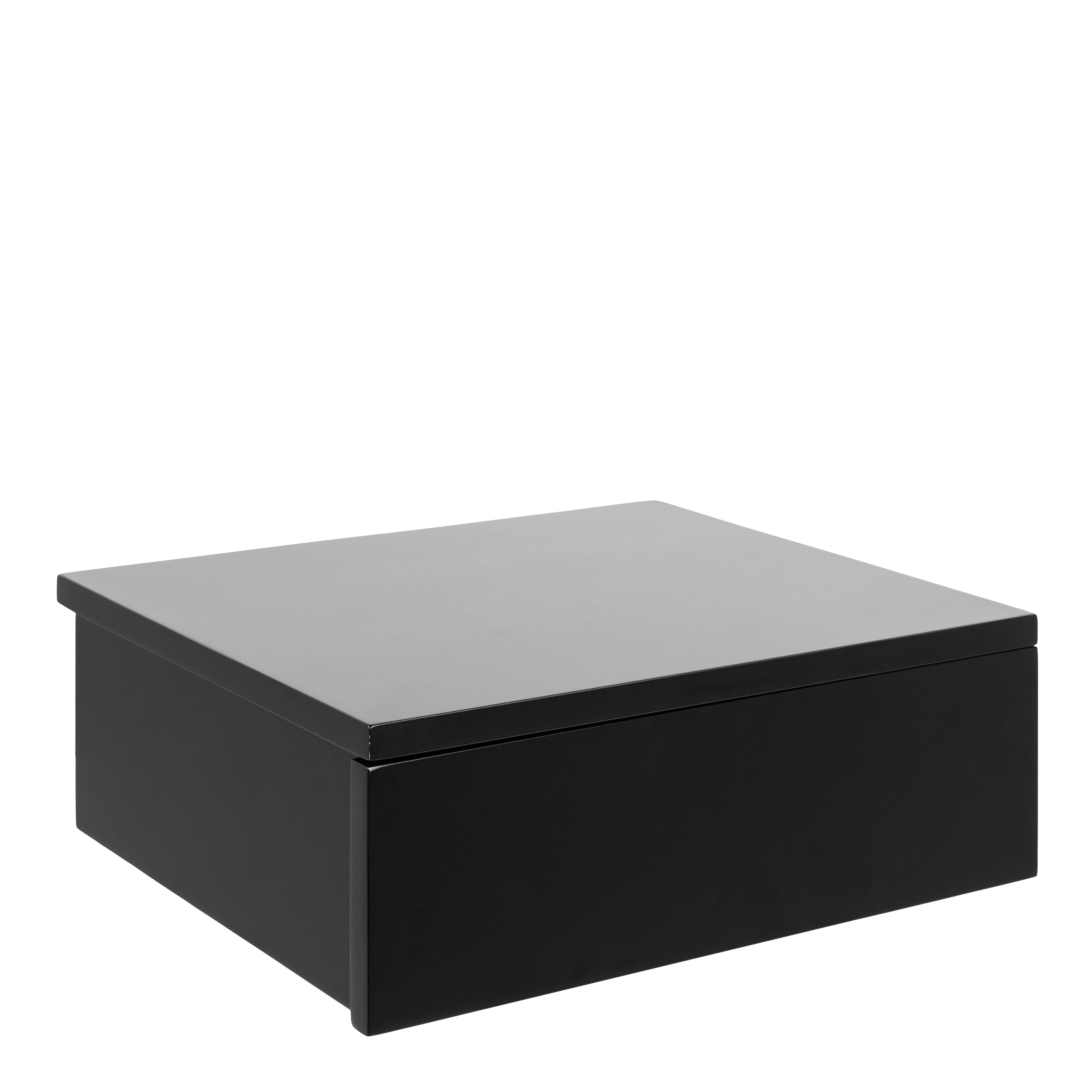 Avon Square Bedside Table with 1 Drawer in Black