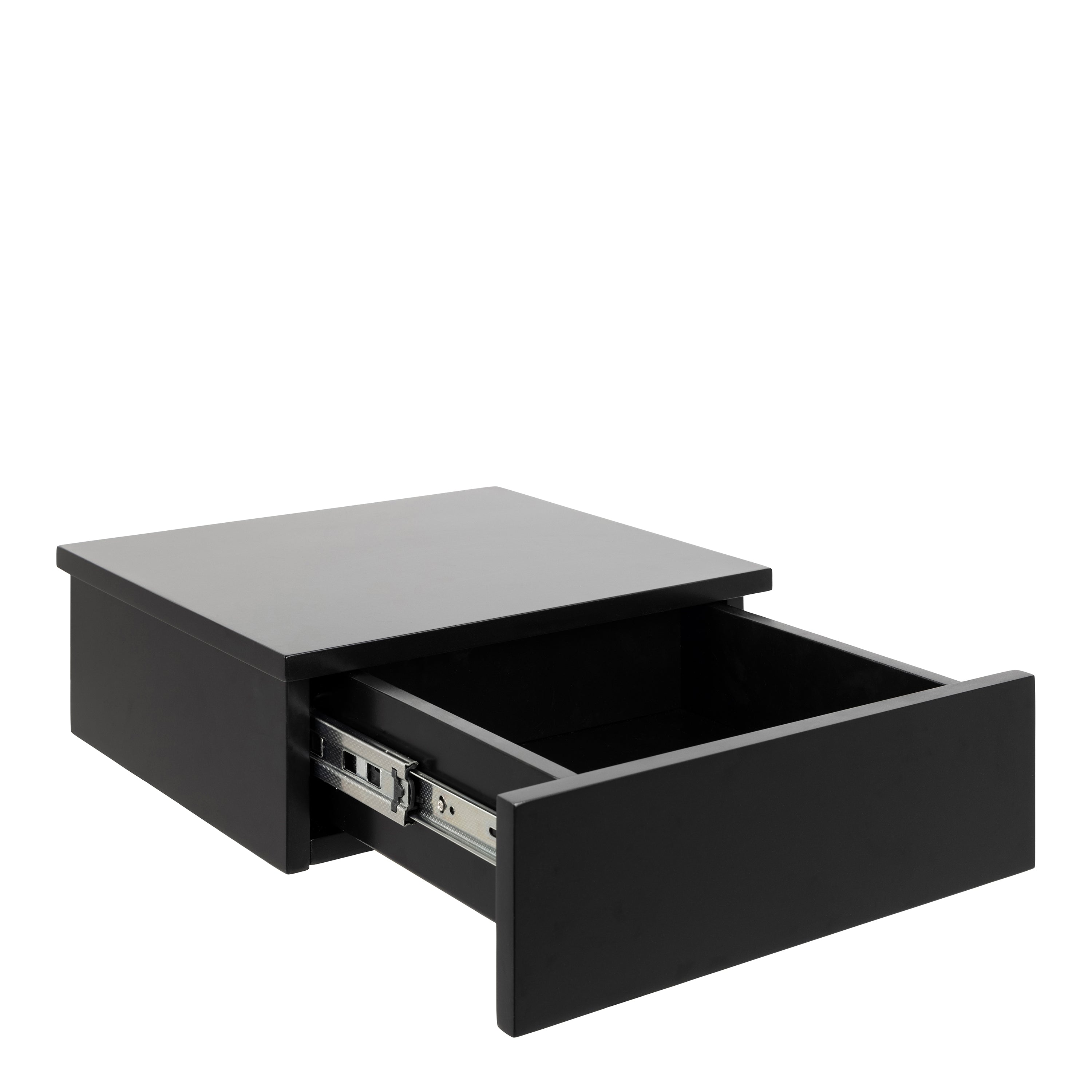 Avon Square Bedside Table with 1 Drawer in Black