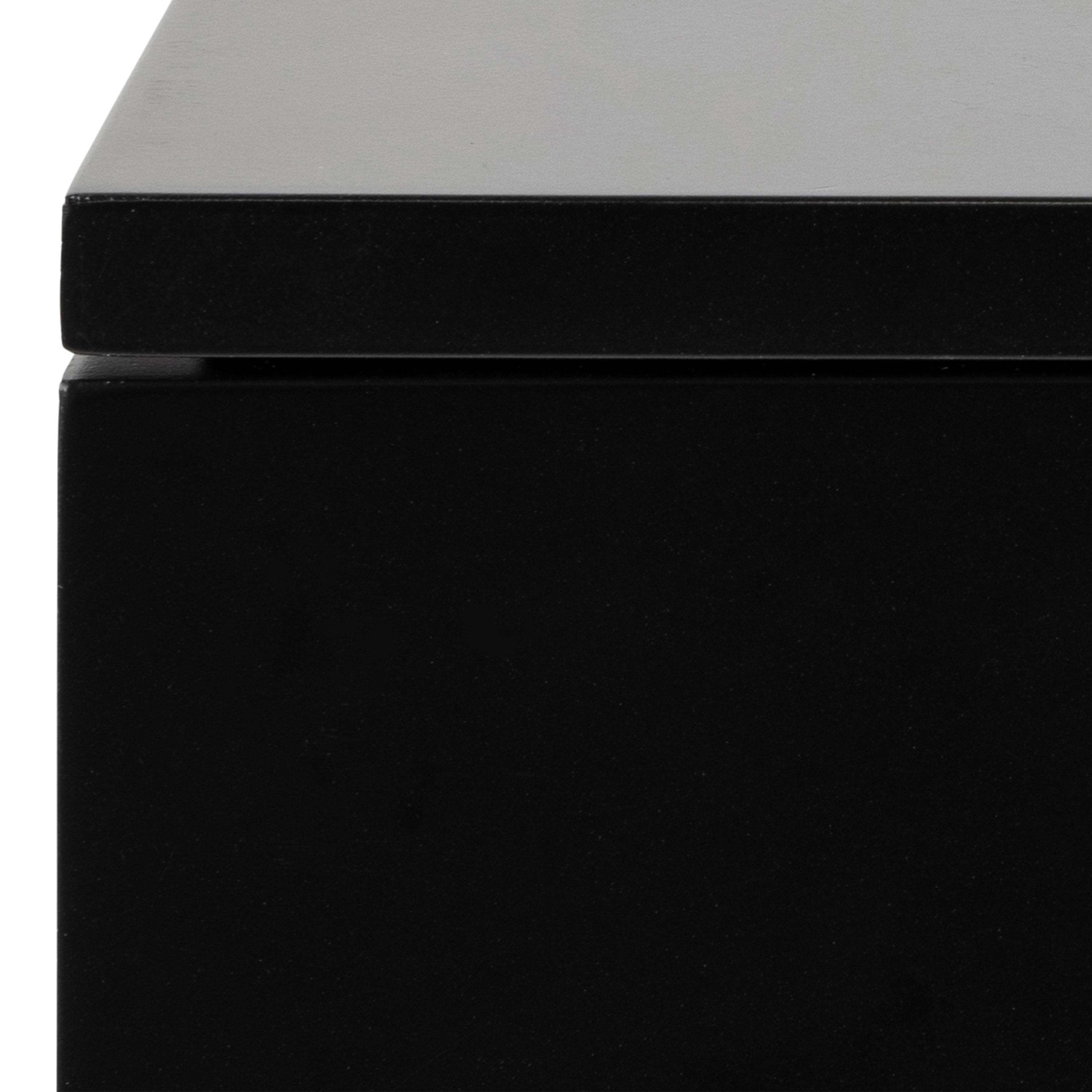 Avon Square Bedside Table with 1 Drawer in Black