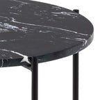 Avril Side Table with Black Polished Marble Stone 42x45cm