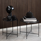 Avril Side Table with Black Polished Marble Stone 52x40cm