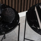Avril Side Table with Black Polished Marble Stone 52x40cm
