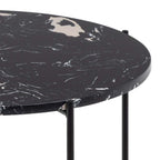 Avril Side Table with Black Polished Marble Stone 52x40cm