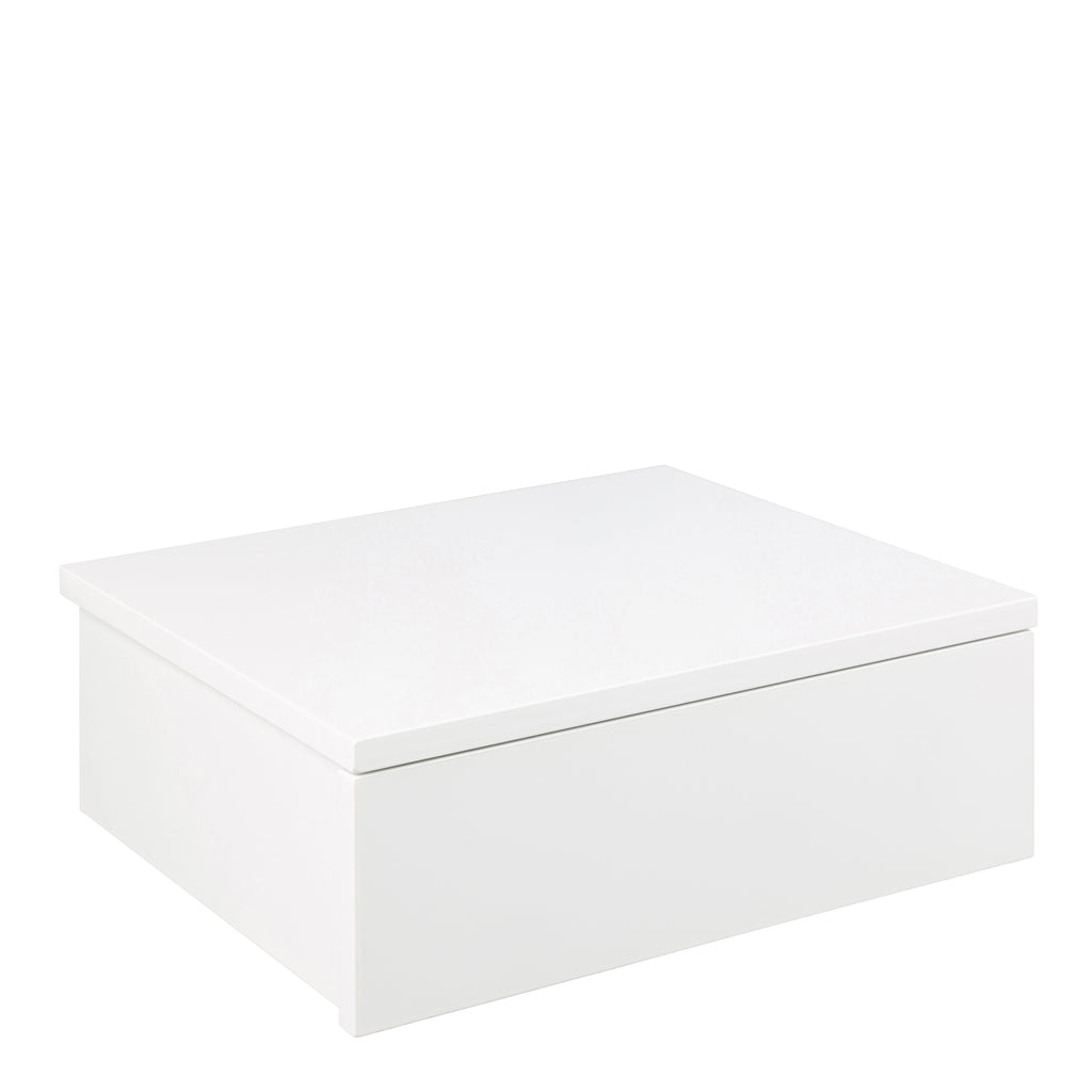 Avon Square Bedside Table with 1 Drawer in White