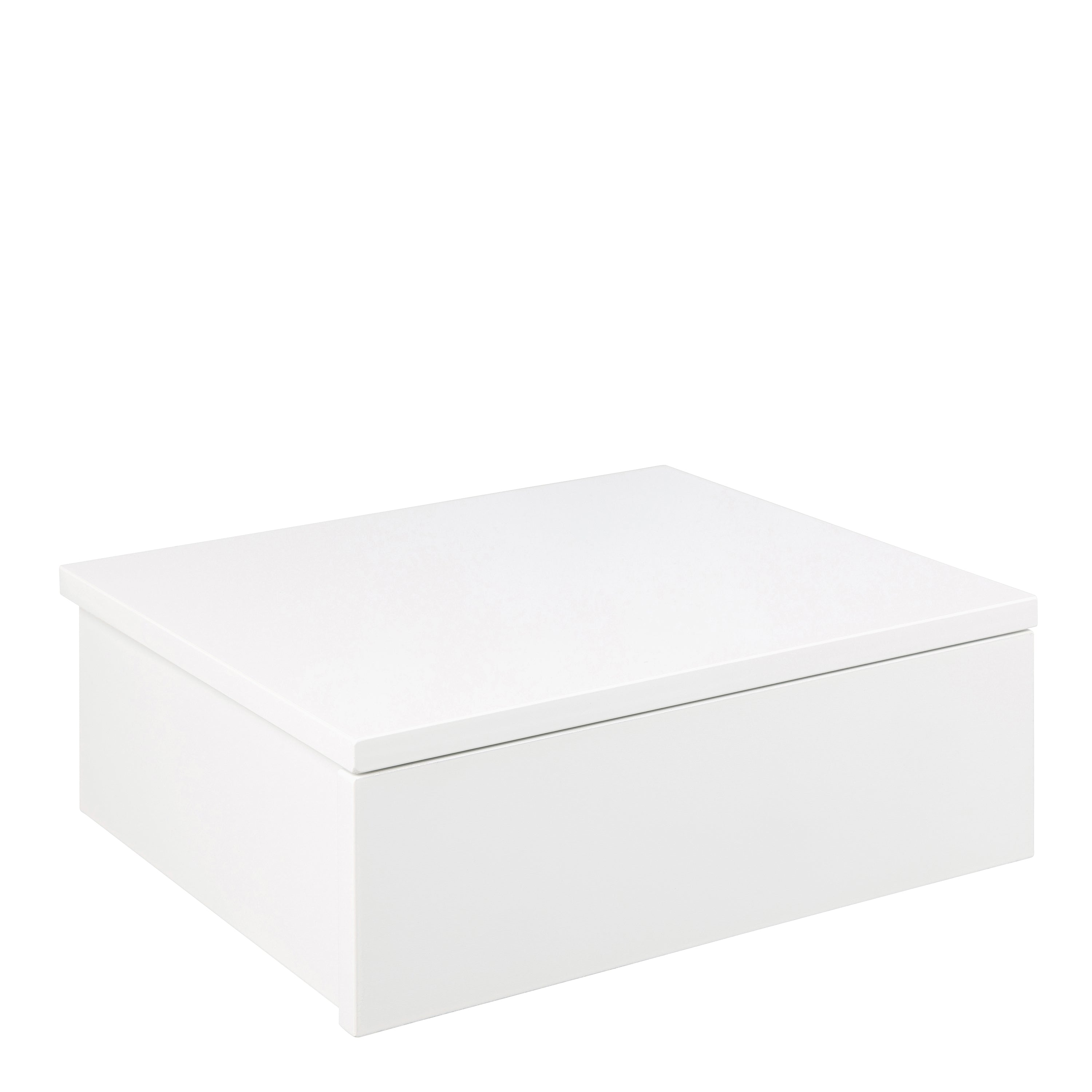 Avon Square Bedside Table with 1 Drawer in White