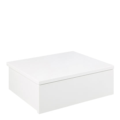 Avon Square Bedside Table with 1 Drawer in White