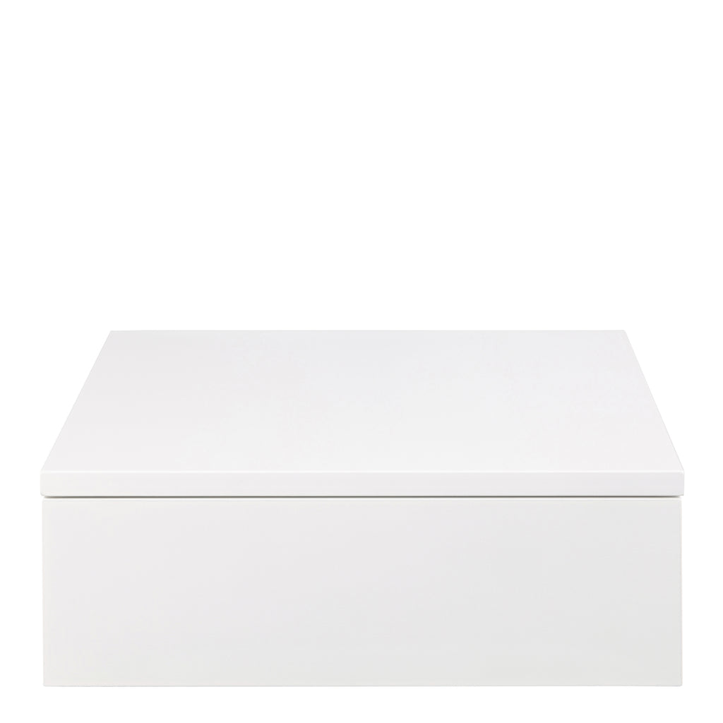 Avon Square Bedside Table with 1 Drawer in White