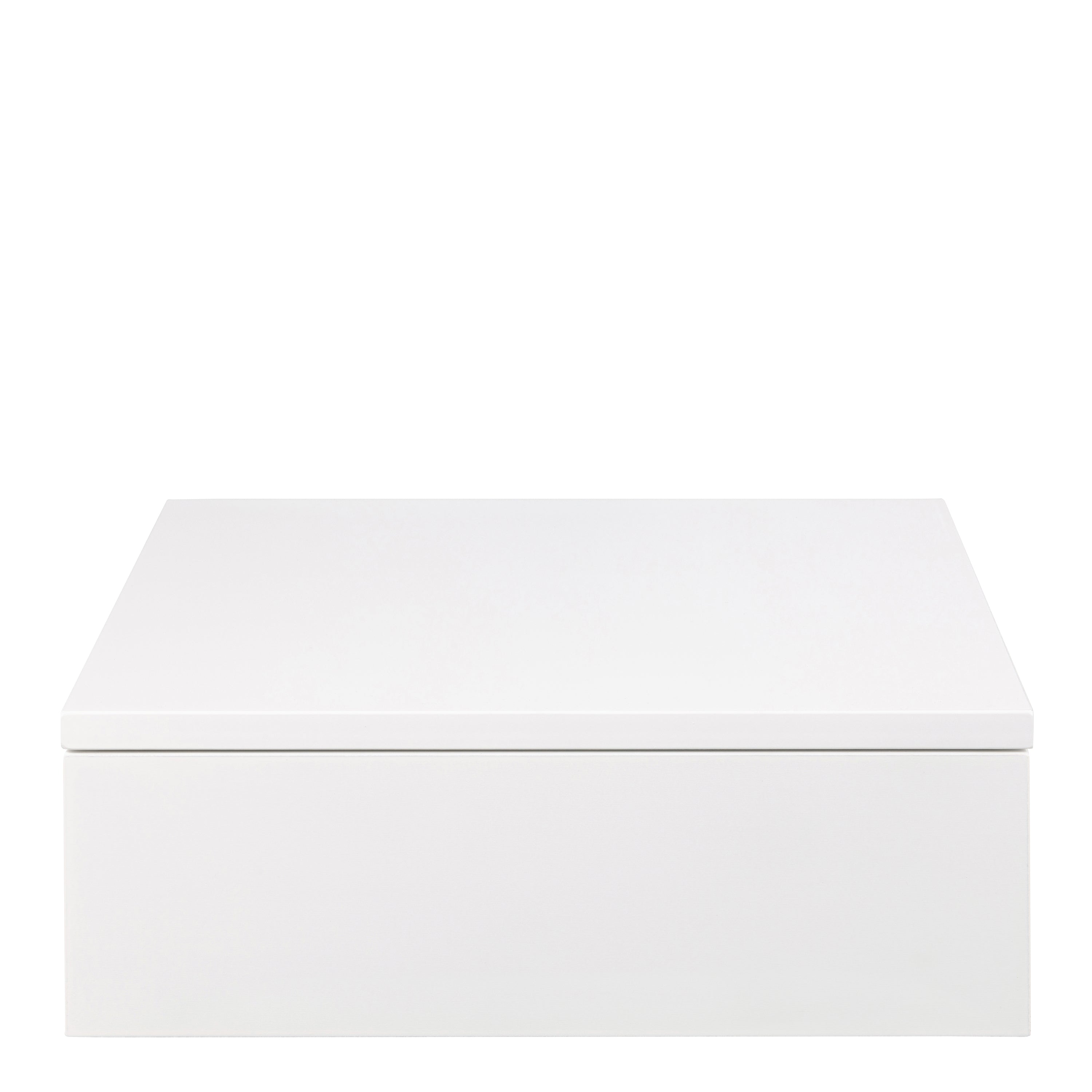 Avon Square Bedside Table with 1 Drawer in White
