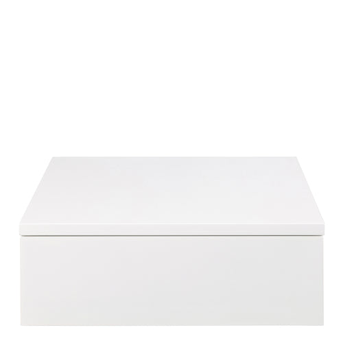 Avon Square Bedside Table with 1 Drawer in White